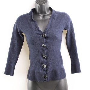 Tory Burch Button Up Sweater Small Gray